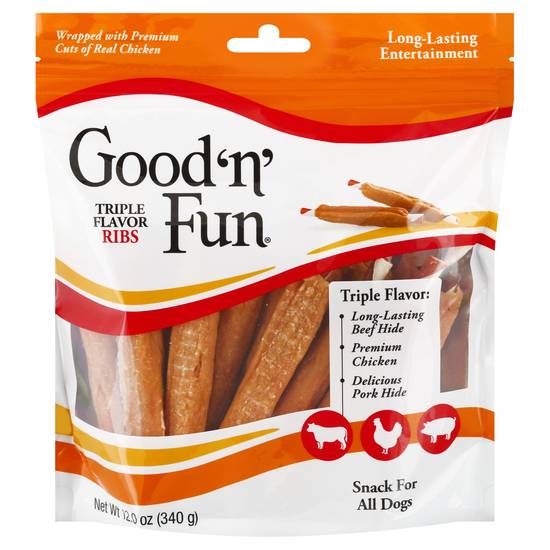 Good 'N' Fun Triple Flavor Ribs Dog Snack