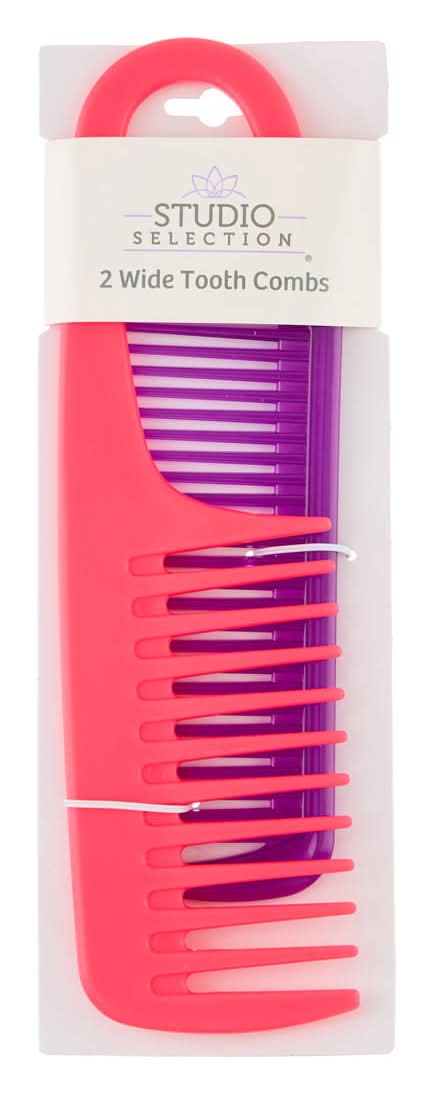 Studio Selection Wide Tooth Hair Combs, Assorted (2 x 2 ct)