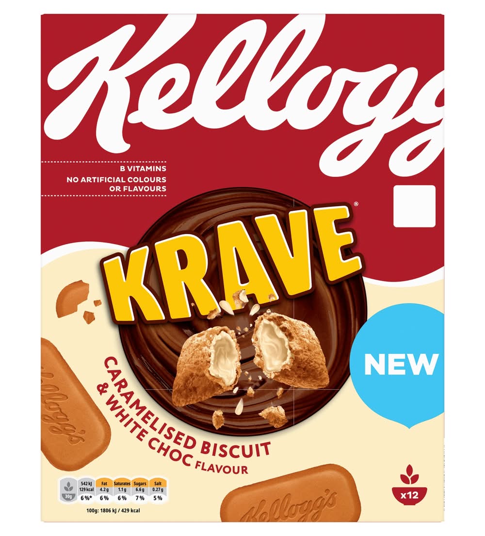 Kelloggs Krave Caramalised Biscuit 375g