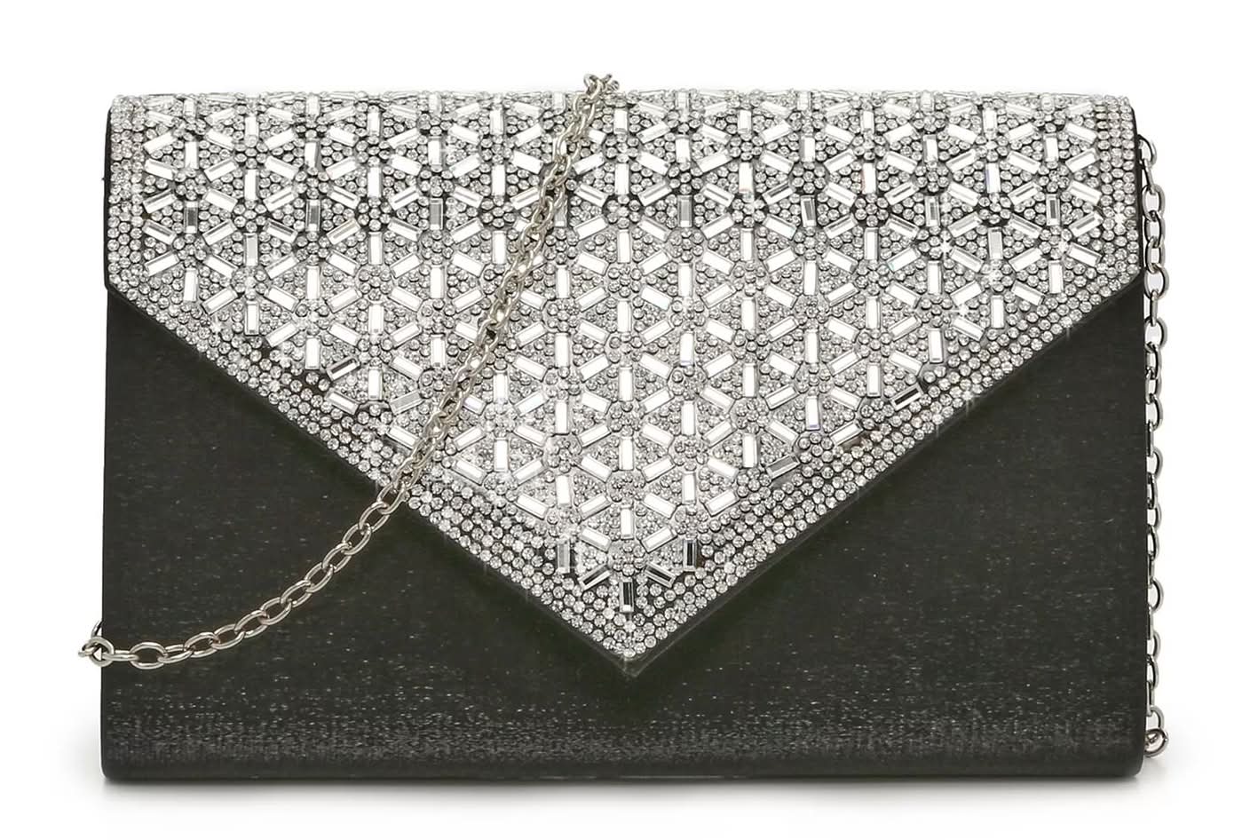 Kelly & Katie Oriana Clutch (Black/Silver One Size)