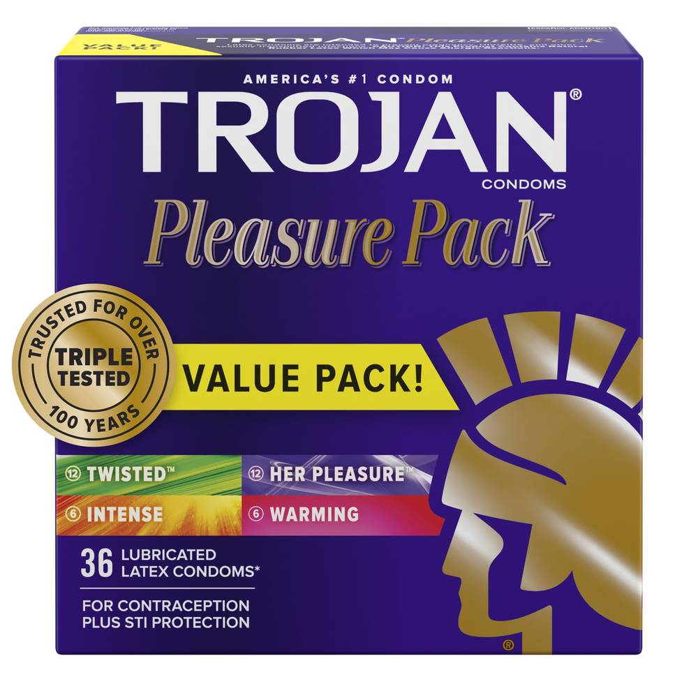 Trojan Pleasure & Value pack Lubricated Latex Condoms ( 36 ct)