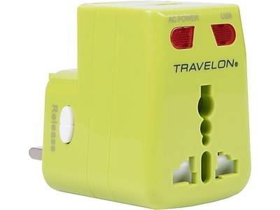 Travelon Worldwide USB Adapter for Most Smartphones, Green (19658-410)