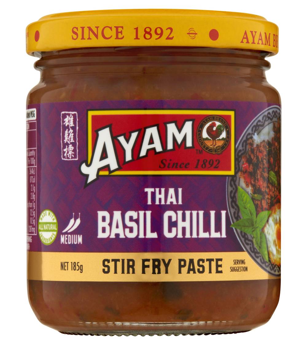 Ayam Stir Fry Paste Thai Basil Chilli Medium (185g)