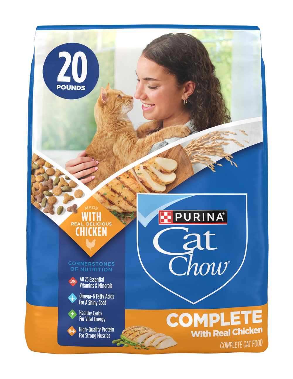 Purina Cat Chow Complete High Protein Dry Cat Food, Chicken (20 lbs)