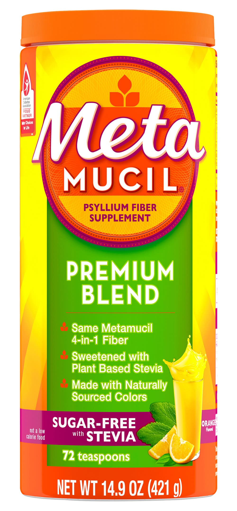Metamucil Premium Blend Daily Psyllium Fiber Powder Supplement (14.9 oz)