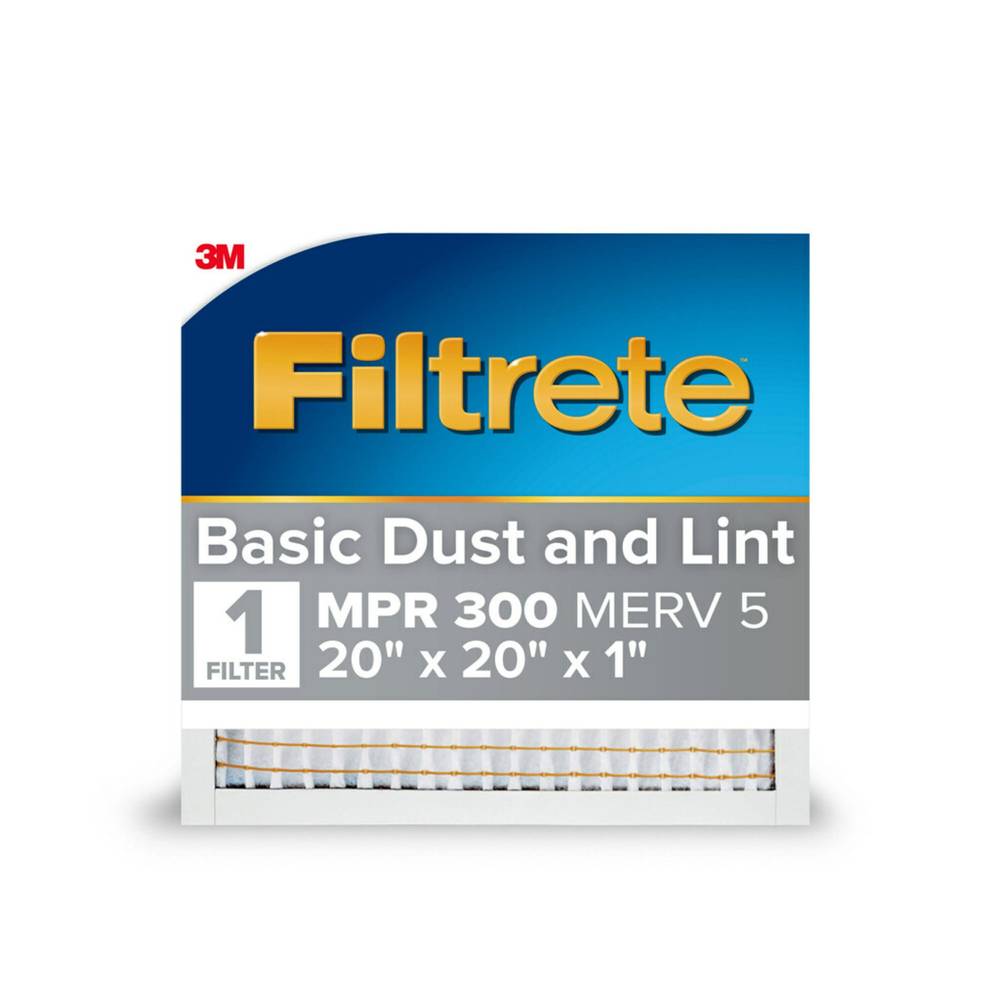 Filtrete 20-in W x 20-in L x 1-in MERV 5 300 MPR Basic Dust and Lint Electrostatic Air Filter | 302DC-12