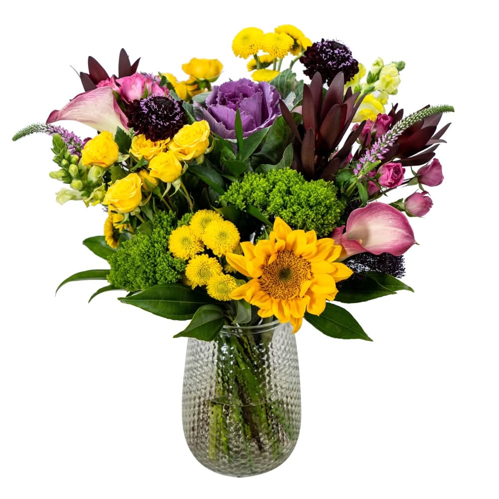 Bloom Haus Extra Large Floral Arrangement, Yellow/Pink/Purple (24 ct)