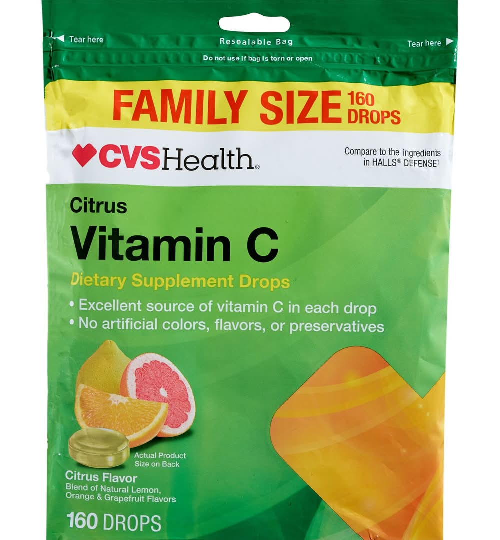 CVS Health Assorted Citrus Vitamin C Drops (160 ct)