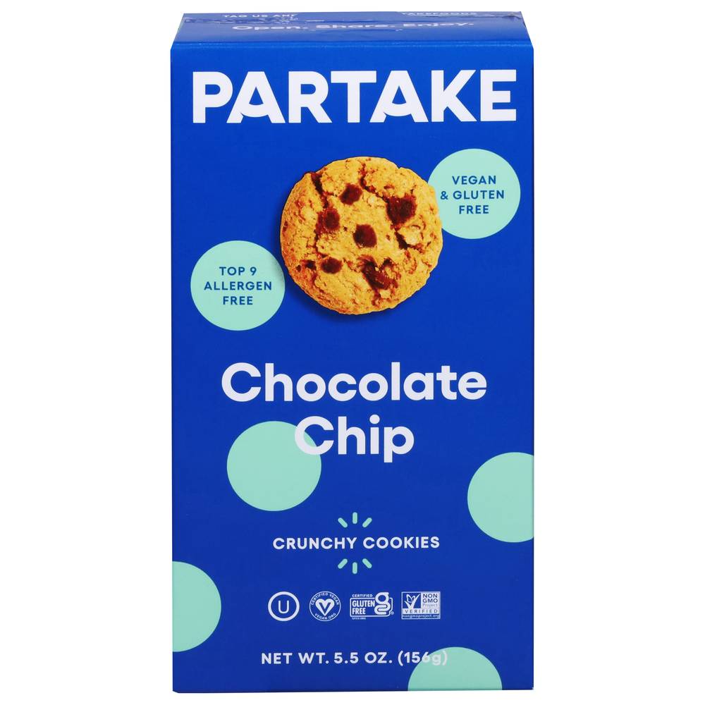 Partake Crunchy Cookies, Chocolate Chip (5.5 oz)