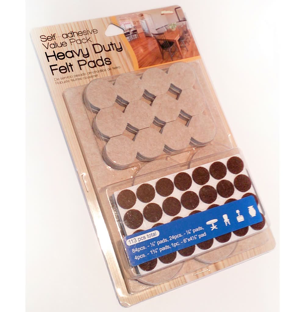 Jacent Felt Self Adhesive Protective Pads Assorted Round 1 In. W X 1 In. L 113 Pk