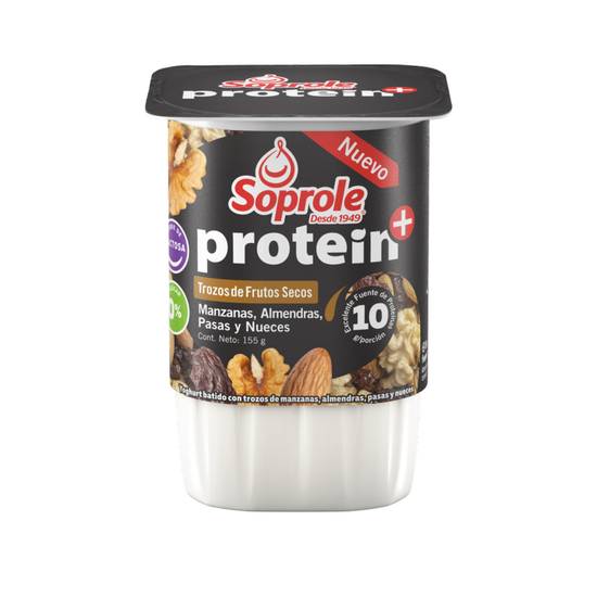 Soprole yoghurt protein+ trozos frutos secos (pote 155 g)