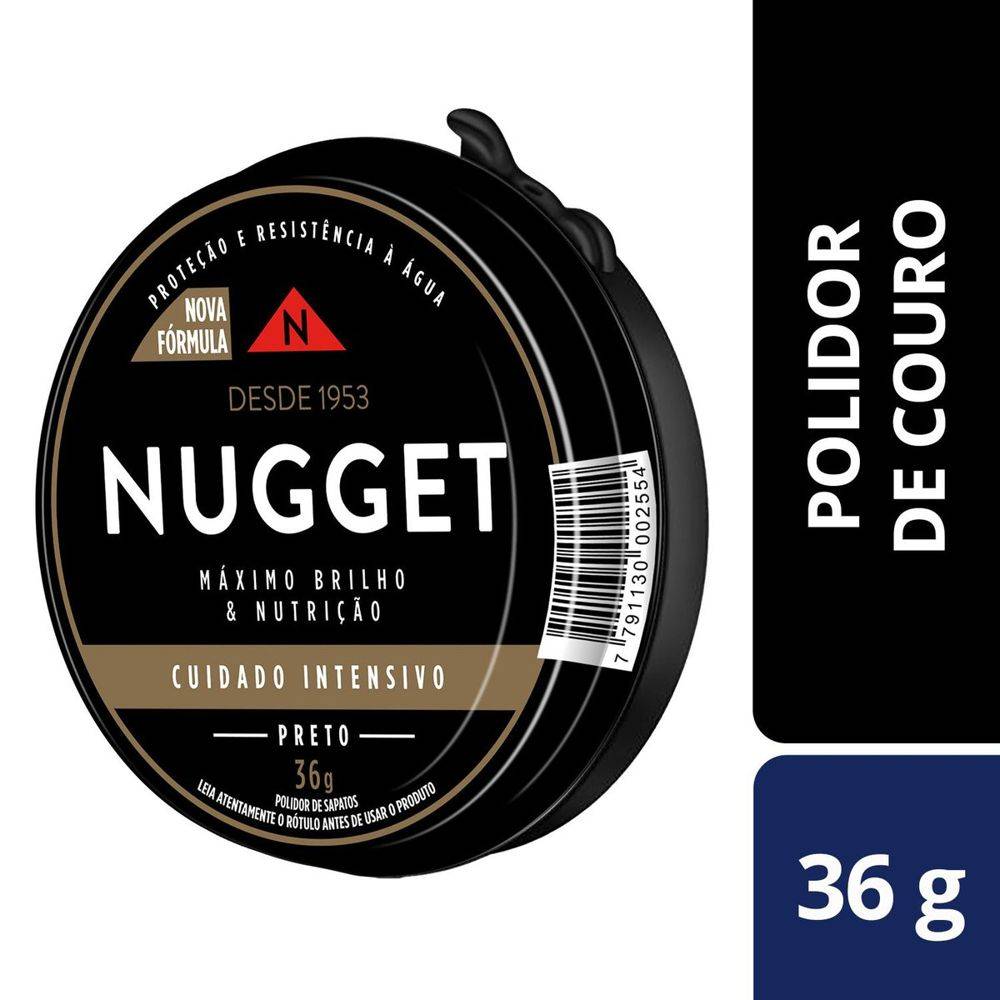 Nugget graxa em pasta preta para sapato (36 g)