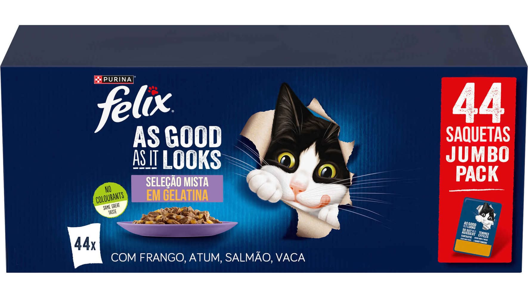 Comida Húmida para Gato Adulto Mix Purina Felix (emb. 44 x 85 gr)