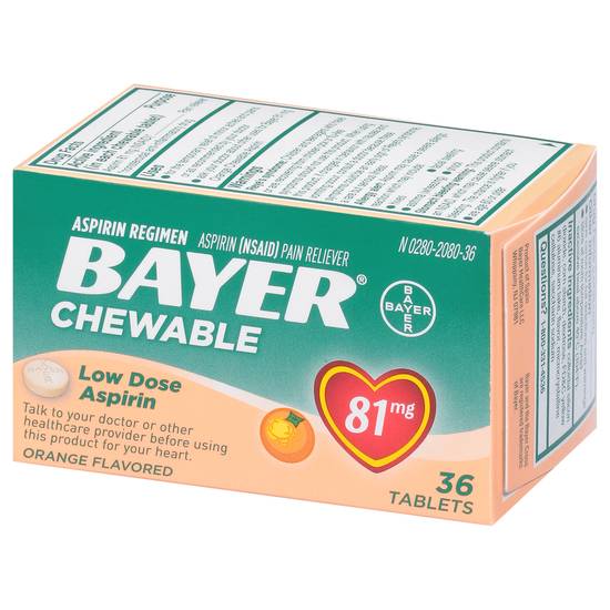 Bayer Low Dose Aspirin Chewable Tablets (orange)