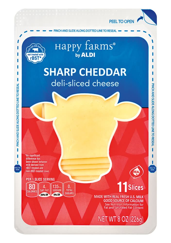 Happy Farms Deli Sliced Sharp Cheddar Cheese (8 oz, 11 ct)