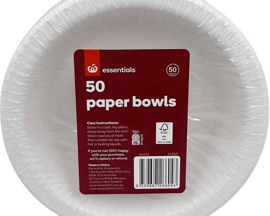 Essentials Paper Bowls 50 Pack