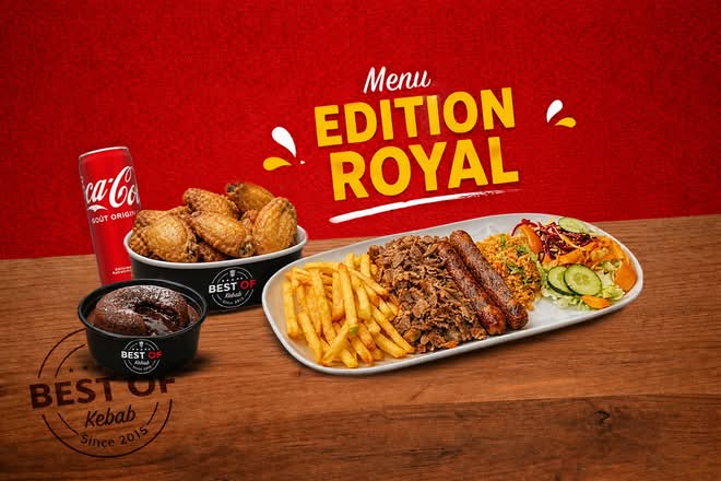 👑 ÉDITION ROYAL · MENU ASSIETTE ROYALE + 6 WINGS OFFERTS