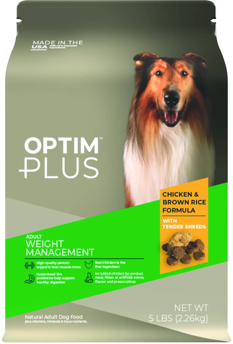 OptimPlus Chicken & Brown Rice Formula With Tender Shreds Adult Dry Dog Food (5 lbs)