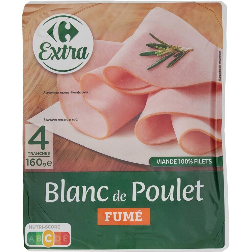 Carrefour Extra - Blanc de poulet fumé (4 pièces)