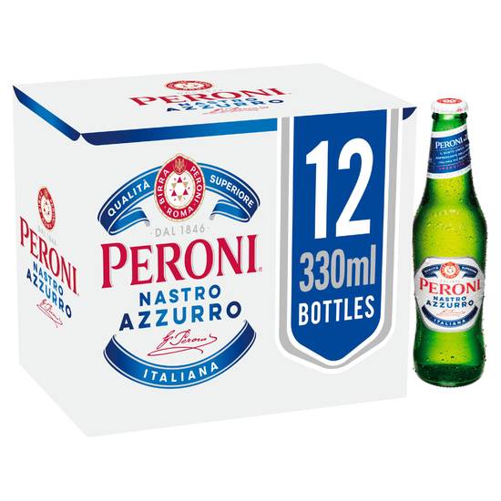 SAVE £4.00 Peroni Nastro Azzurro Beer Lager Bottles 12x330ml