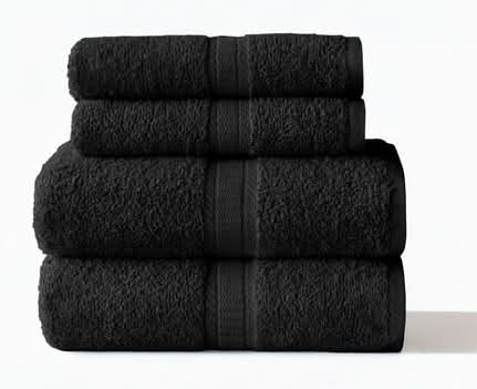 Mainstays Towel Bundle Set, Black (4 pack)