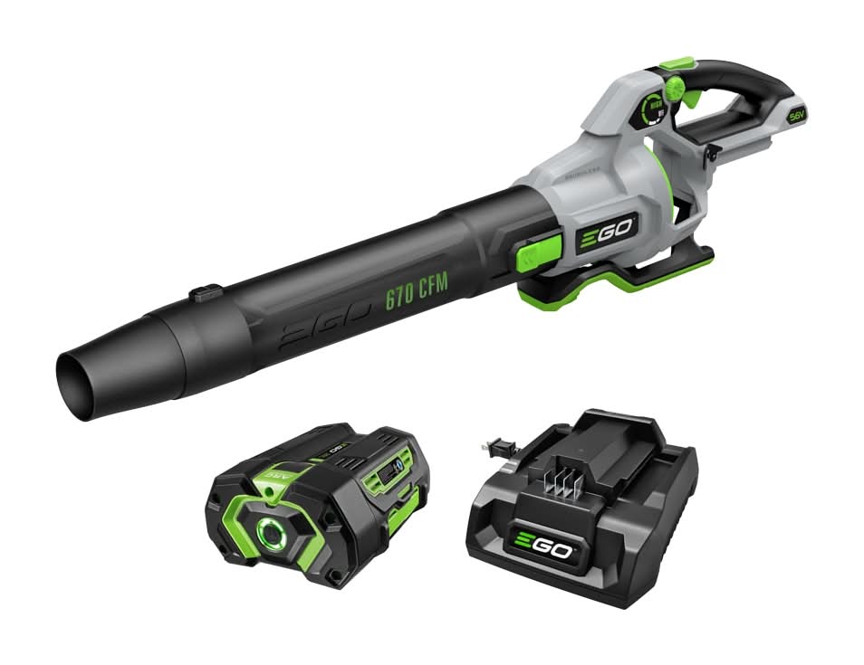 eGo POWER+ 56-volt 670-CFM 180-MPH Battery Handheld Leaf Blower 4.0 Ah Battery Included Charger Included