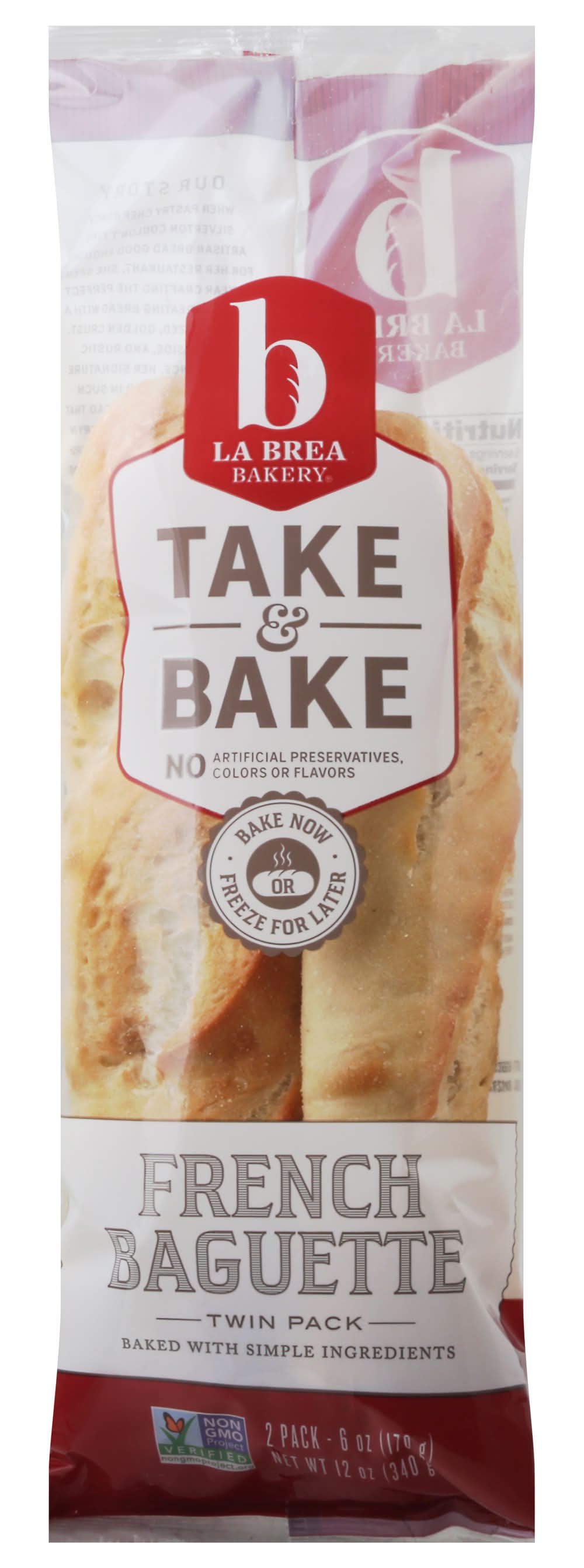 La Brea Bakery Take & Bake French Baguette (6 oz, 2 ct)