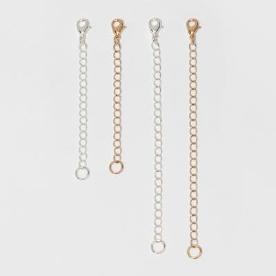 Chain Extenders For Necklace 4pc - A New Day™ Silver/Gold: Jewelry Accessories, Lobster Claw Clasp
