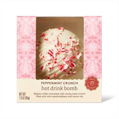 Favorite Day Christmas Hot Chocolate Drink Bomb, Belgian White Chocolate Topped With Peppermint Crunch (1.6 oz)