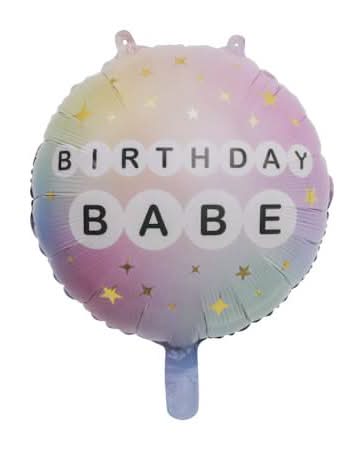 INFLATED Birthday Babe Foil Balloon 18in Birthday Babe