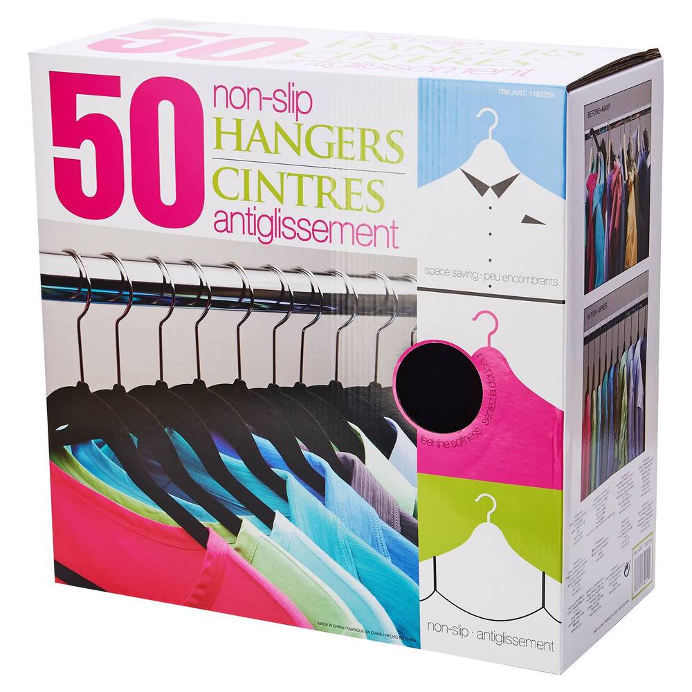 Flocked Hangers 1/8" Wide, 50-count