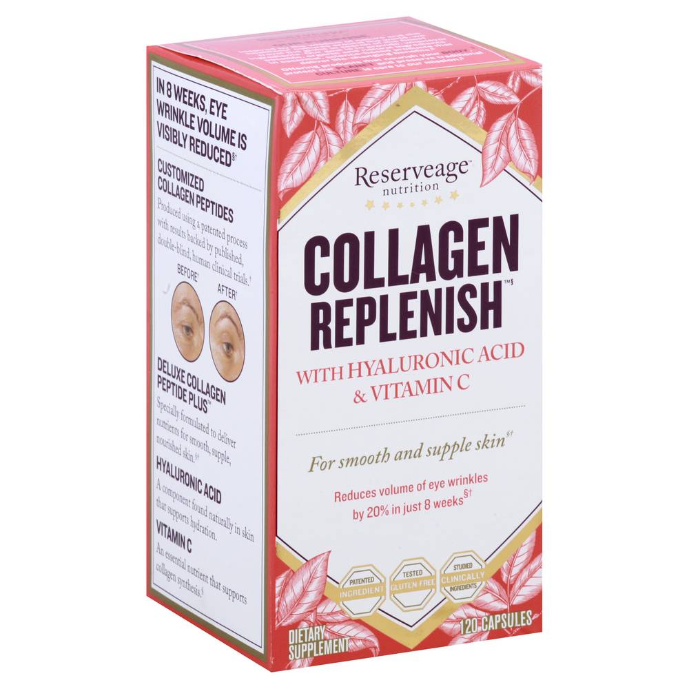 Reserveage Nutrition Collagen Replenish With Hyaluronic Acid & Vitamin C Capsules ( 120 ct )