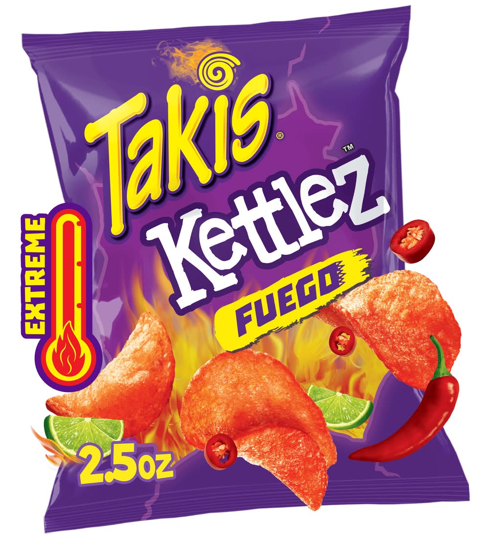 Takis Kettlez Fuego Cooked Potato Chips, Hot Chilli Pepper-Lime (2.5 oz)