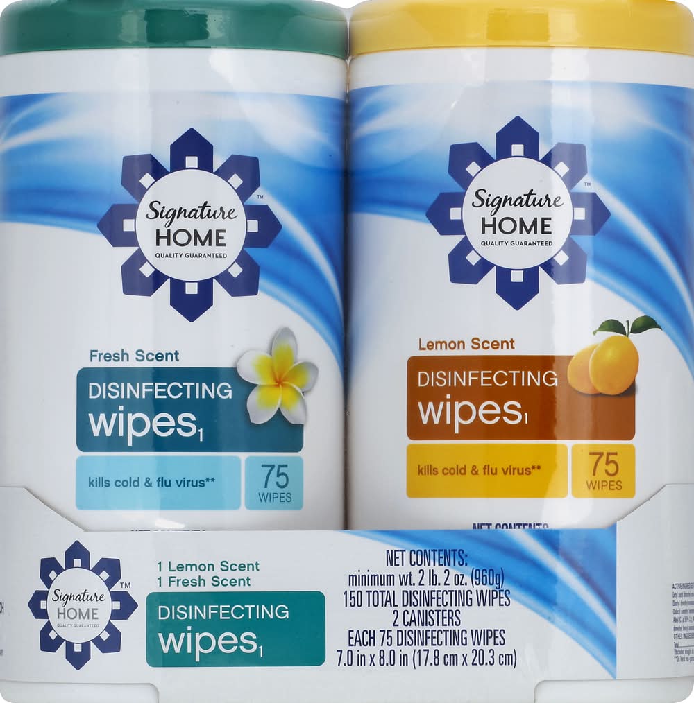 Signature Select Lemon & Fresh Scent Disinfecting Wipes (1.39 lbs, 2 ct)