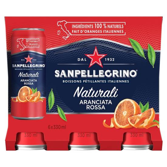 San pellegrino naturali arancia rossa - naturali aranciata rossa italian sparkling drinks (6 ct, 330 ml)