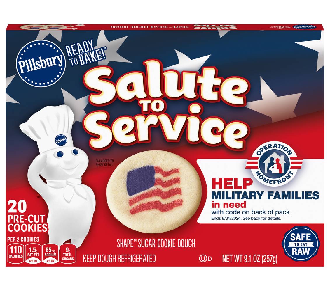 Pillsbury Salute To Service Shape Flag Sugar Cookie Dough (9.1 oz, 20 ct)