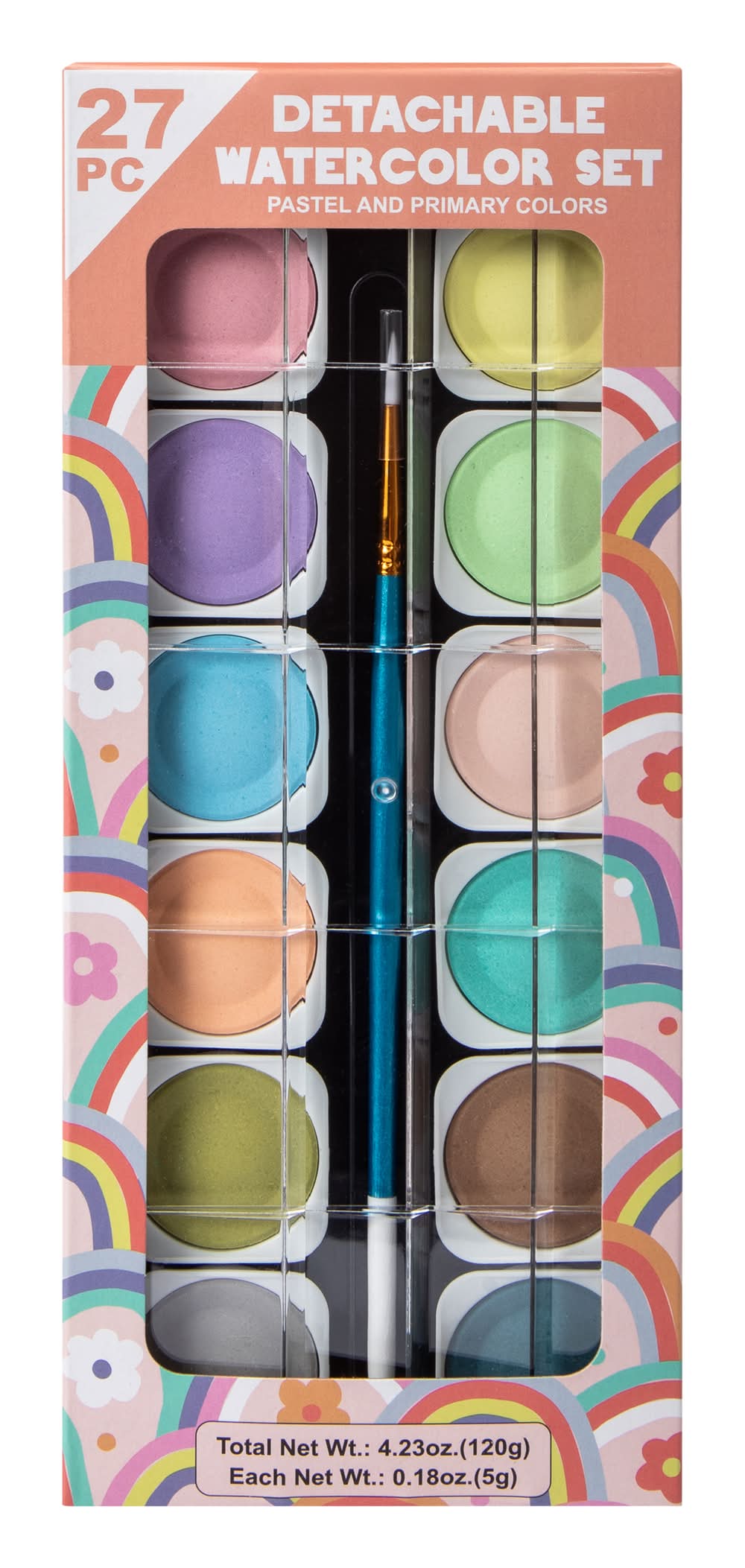 Detachable Watercolor Set 27-Pack Pastel