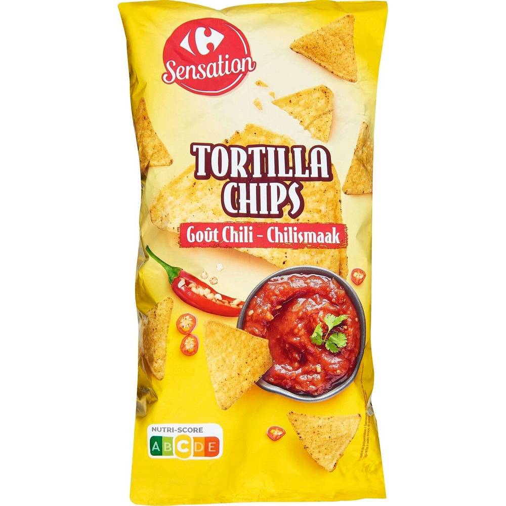 Tortilla chips goût chili CARREFOUR SENSATION - le sachet de 200g