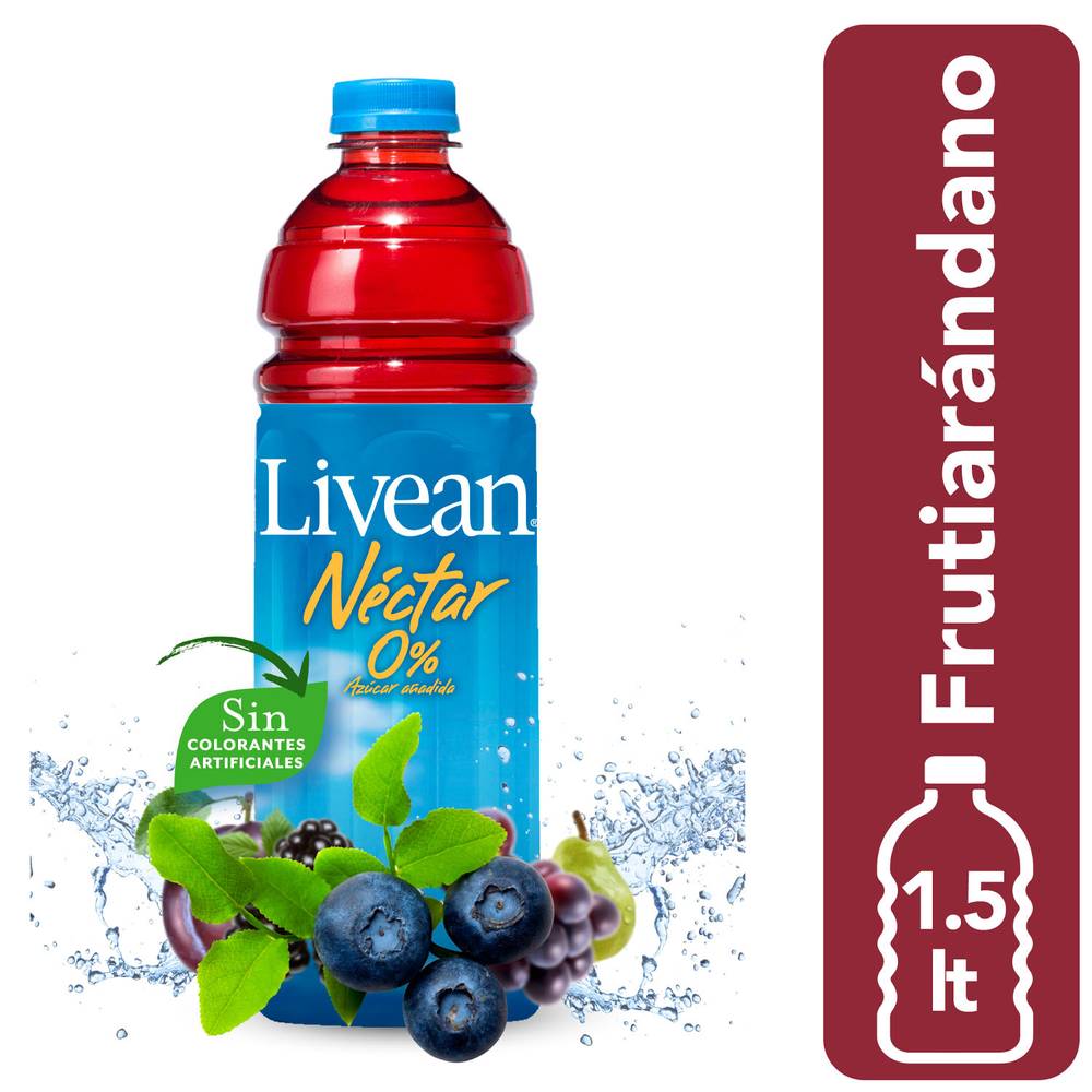 Livean néctar sabor frutiarándano sin azúcar añadida (botella 1.5 l)