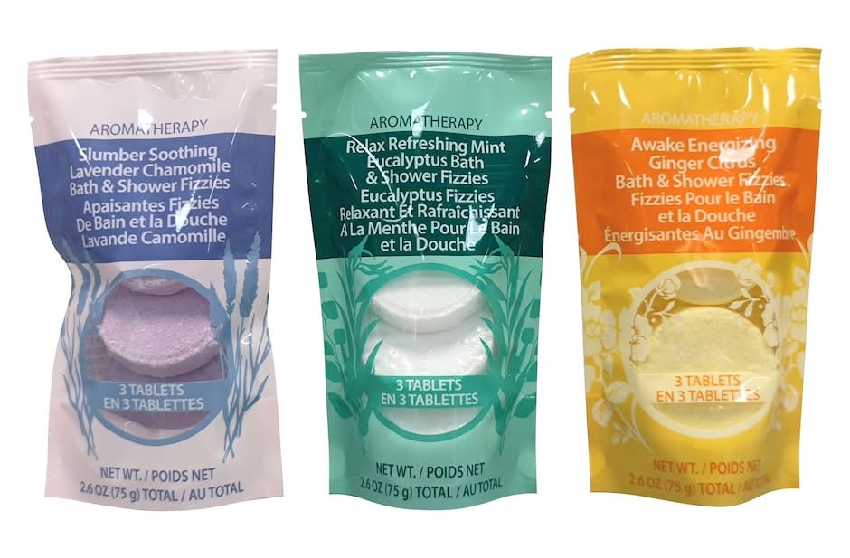 Aromatherapy Bath and Shower Fizzies, Slumber Soothing Lavender Chamomile-Relax Refreshing Mint Eucalyptus-Awake Energizing Ginger Citrus (3 x 2.6 oz)