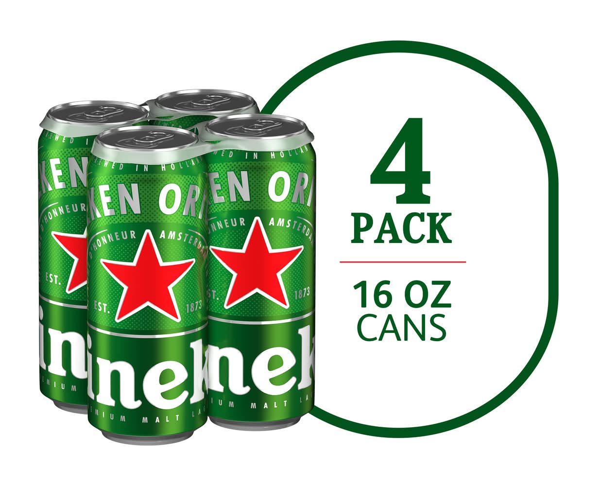 Heineken European Pale Lager (4 x 16 fl oz)