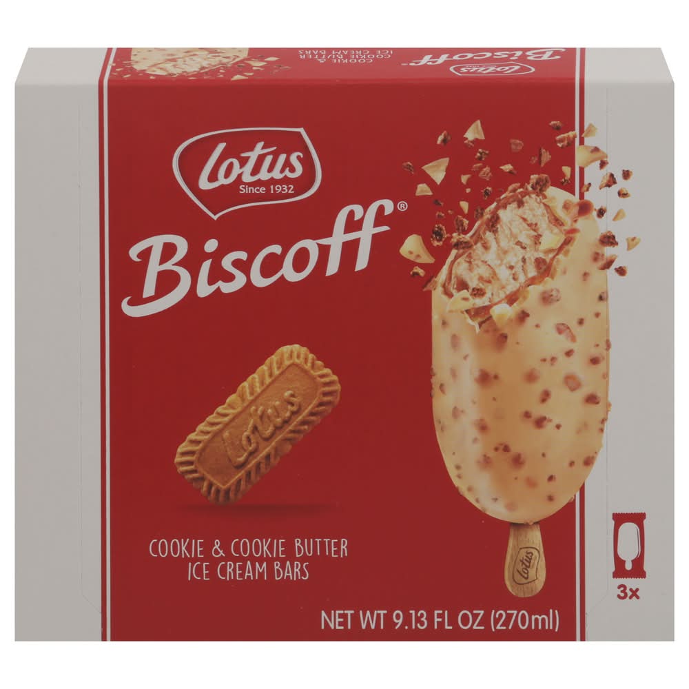 Lotus Biscoff Cookie & Cookie Butter Ice Cream Bars (9.5 oz)