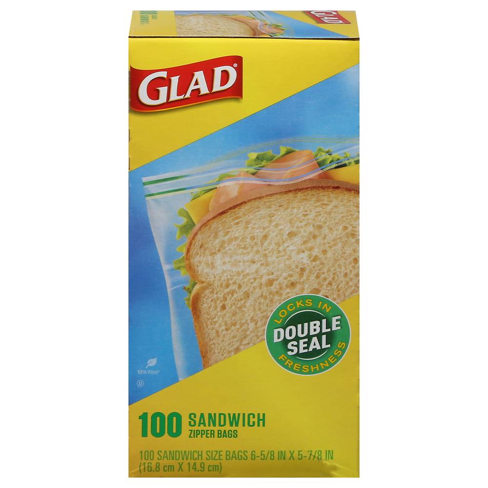 Glad Sandwich Zipper Bags (100 ct)