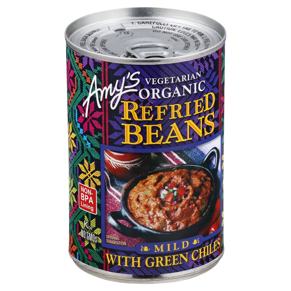 Amy's Vegetarian Organic Mild Refried Beans With Green Chiles