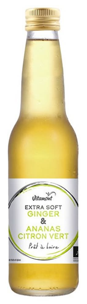 Boisson ananas, citron vert et gingembre 33cl  - Vitamont - BIO