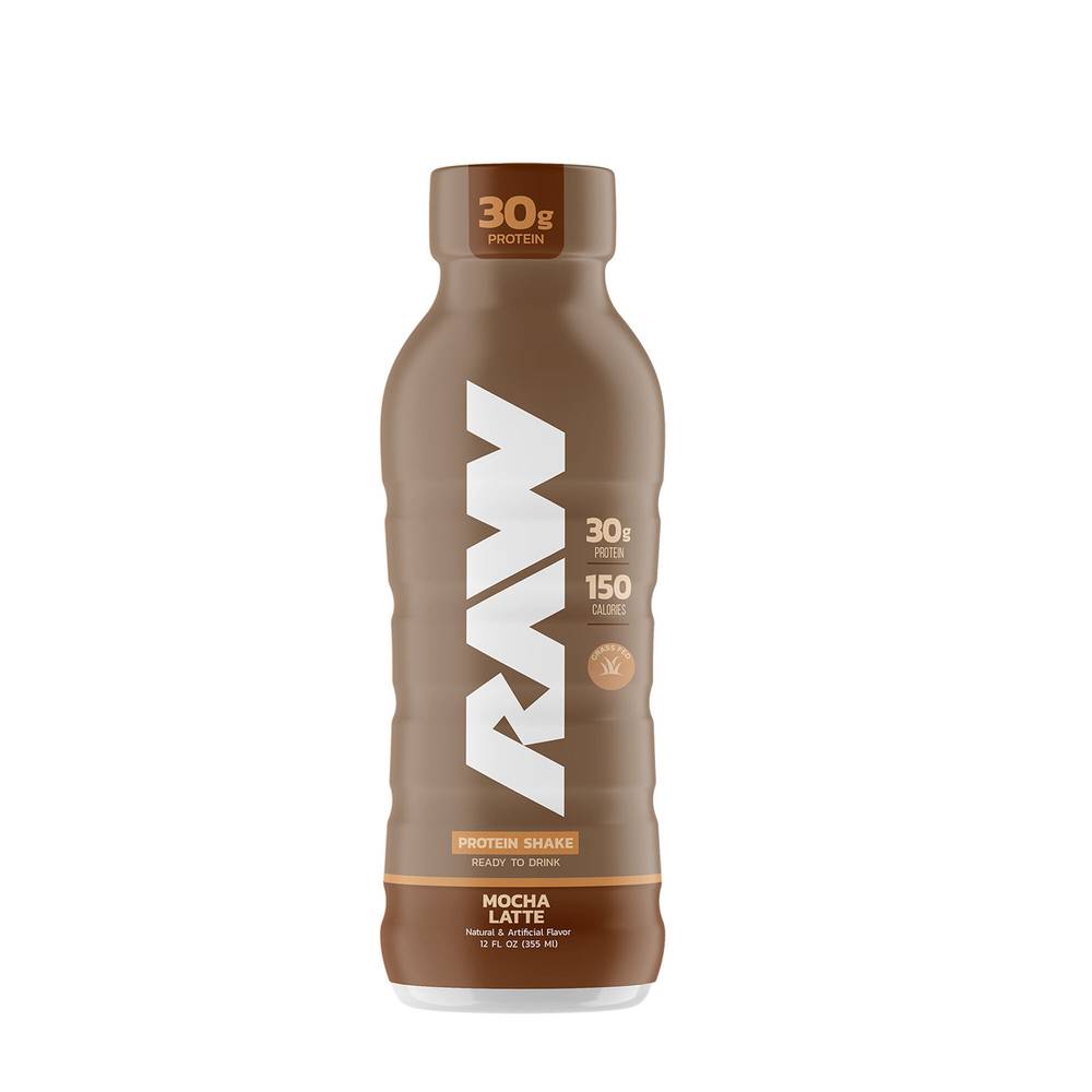 RAW Ready To Drink Protein Shake, Mocha Latte (12 fl oz, 12 ct)