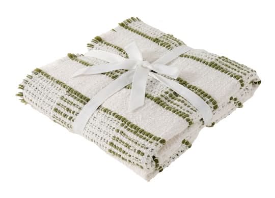 Ashland Throw Blanket, 50x60 in, Green & White