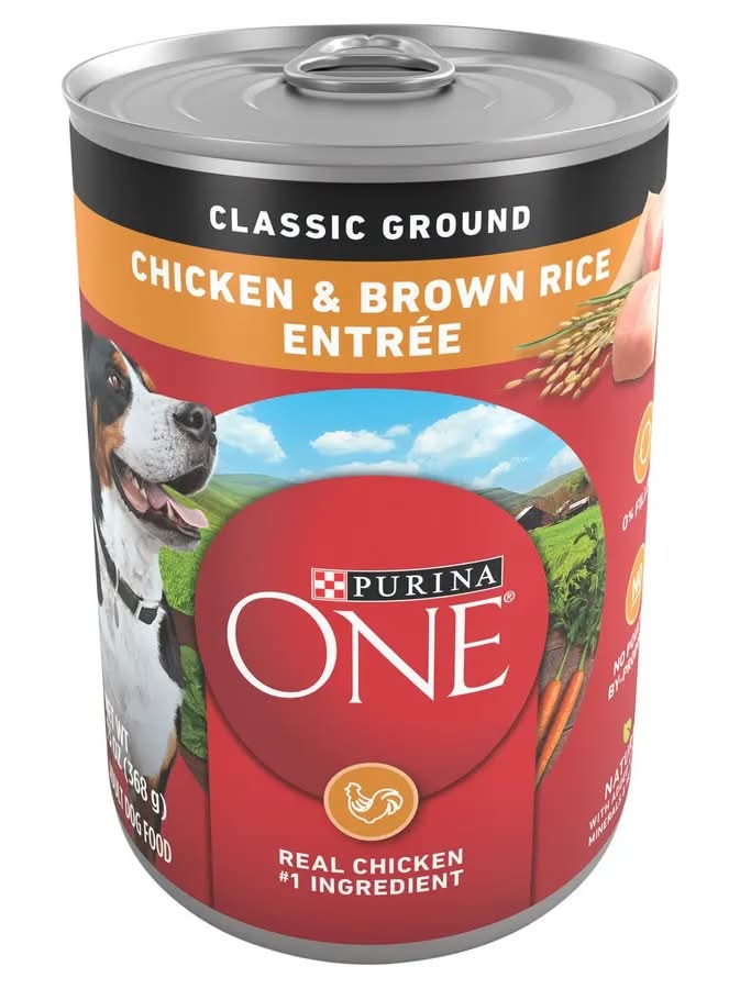 Purina One Classic Ground Chicken and Brown Rice Entree Adult Wet Dog Food