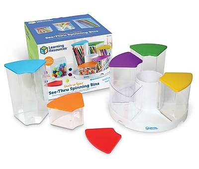 Learning Resources Create-a-Space See-Through Spinning Bins, Multicolor (LER3711)
