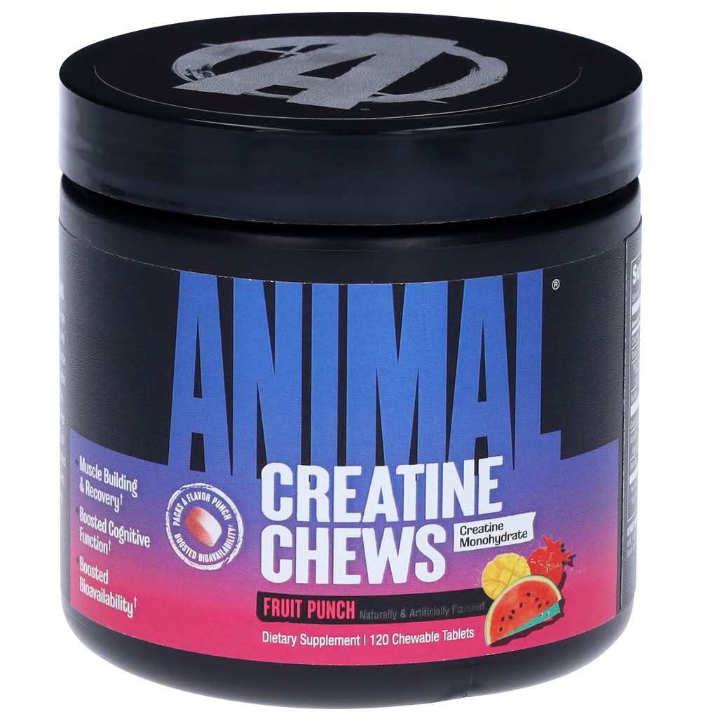 Animal Creatine Performance Chew Tablets, Fruit Punch (120 ct)